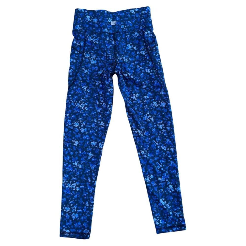 Laundry By Shelli Segal Blue Floral Leggings High Waist Size Medium - Picture 6 of 6